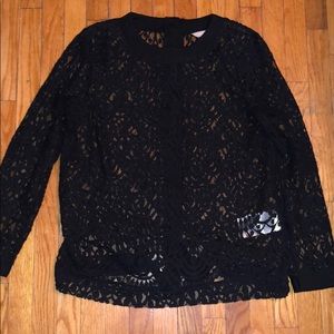 Banana Republic Lace Blouse with  button detail